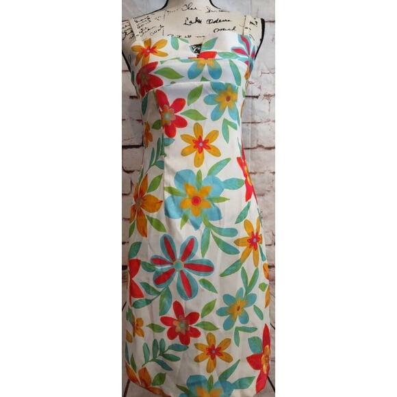 Jacqueline Ferrar Size 6 Small Vintage Twee Floral Colorful Slip dress Dopamine - Picture 1 of 8